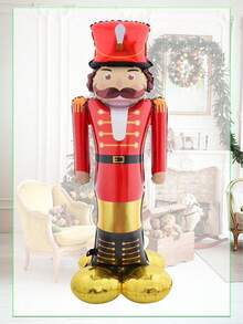 1 件聖誕士兵裝飾氣球帶底座 - 紅色 - 查看 2