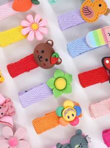 40 Unids/set Pinzas Para El Cabello Con Temática De Frutas Y Animales De Flores De Dibujos Animados Al Azar Para Niñas, Accesorios Para El Cabello De Bebé