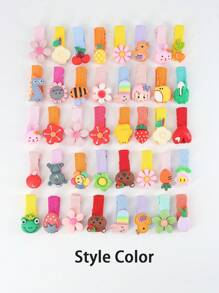 40 Unids/set Pinzas Para El Cabello Con Temática De Frutas Y Animales De Flores De Dibujos Animados Al Azar Para Niñas, Accesorios Para El Cabello De Bebé