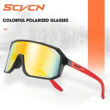 Scvcn 新款偏光彩色运动眼镜，男女皆宜，适合钓鱼、骑自行车、赛车、徒步旅行和露营等户外活动