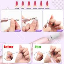 240 粒度指甲打磨带，100 件专业白色指甲打磨带套装，含 3/32' 指甲打磨钻头，用于去除指甲和脚部老茧，打磨带，指甲钻打磨滚筒，美甲用品，美甲工具，美甲工具，返校，指甲，按压指甲用美甲工具 - 白色 - 查看 6