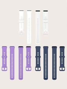 3 件套紫色、白色、蓝色硅胶智能手环腕带适用于 Band 7 - 彩色 - 查看 3