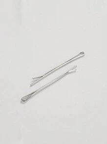 10 cái/bộ Phụ kiện tóc nữ Bạc phong cách cổ điển Kẹp tóc kim loại đơn giản thường ngày - Bạc - Xem 3