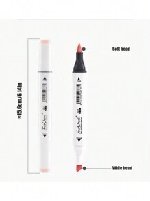 6pcs/set Dual-tip Mixed Color Marker Pens - Multicolor - View 9