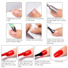 6件套美甲凝胶指甲油套装，裸色闪粉全息可卸UV凝胶指甲油，美甲凝胶套装，女士美甲礼物 - 彩色 - 查看 9