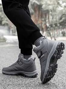 男女冬季雪地靴保暖防水防滑情侶運動鞋 - 深灰色 - 查看 3