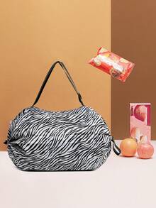 1入15.74in*15.74in*7.87in大容量旅行袋,可摺疊便攜式收納袋,行李袋,健身袋,適用於商務旅行,度假,休閒,戶外,迷彩,帶手提帶 - 黑與白 - 查看 2