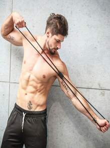 1pc  Yoga Gum Fitness Hot Resistance 8 Word Chest Expander Rope Muscle Training Rubber Elastic Trainning For Sports Exercise - Pink - View 2