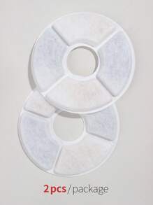 1 Set Of 2pcs Filter Cartridges Only Compatible With The Pet Water Fountain Shown In The Picture, White Circular Filter Diameter 12.8cm Suitable For Cat And Dog Drinking Fountain Filter Pack - White - View 3