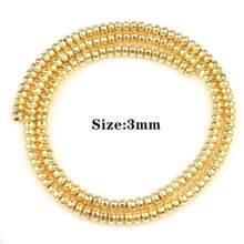 18k 镀金赤铁矿珠不对称圆形心形立方体圆珠隔珠适用于珠宝制作 DIY 手链项链 - 金色 - 查看 12