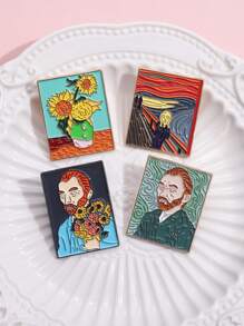 4pcs/set Figure Graphic Brooch - Multicolor - View 3
