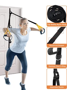 1顆彈力繩門扣懸吊訓練用門夾式家用健身器材多點門錨(不含彈力繩) - 黑色 - 查看 2