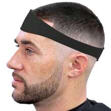 Diy家居理髮彎曲頭箍矽膠頸部修剪範本和理髮指南髮型工具 - 黑色 - 查看 5