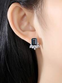 AETOLIA 1組項鍊耳環倫敦藍耳環s925銀七彩寶石耳環吊墜鎖骨鏈歐美時尚優雅派對聚會歐美時尚婚禮情人節首飾 - 寶藍色 - 查看 8