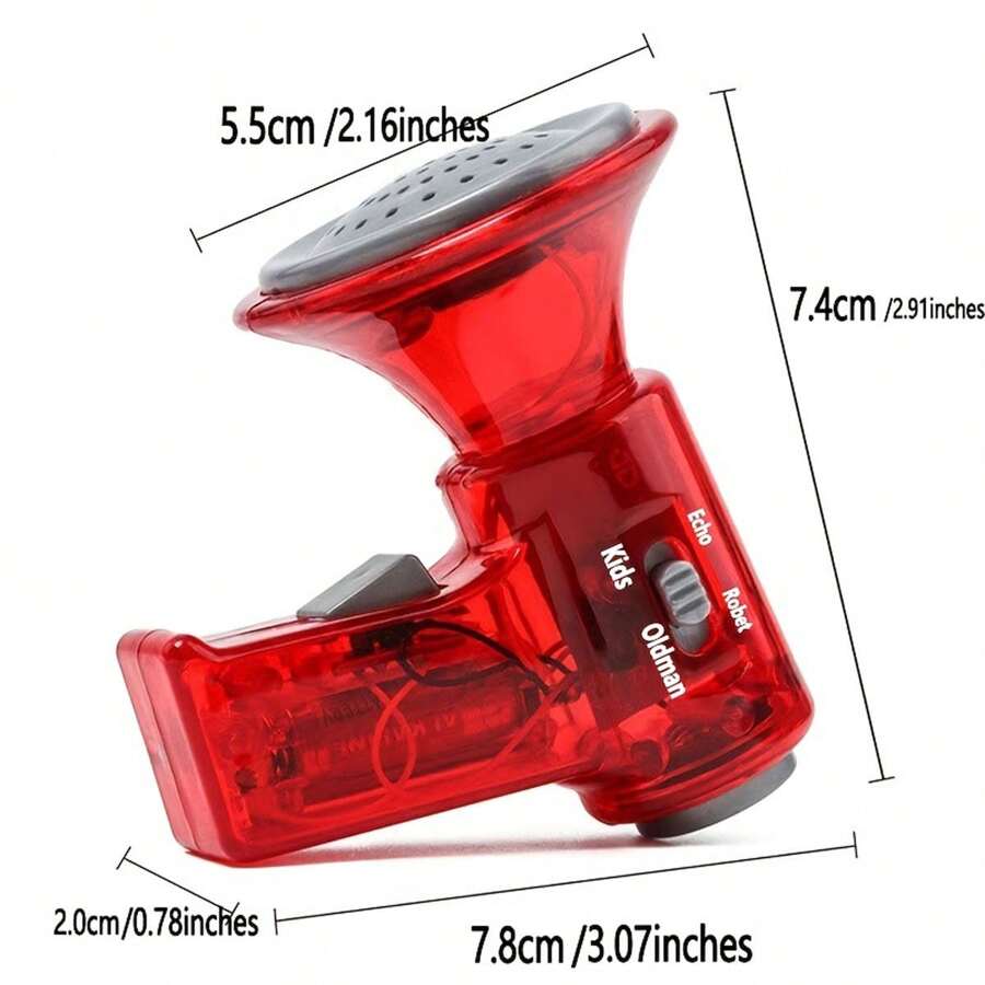 兒童紅色多變聲器,手持式變聲器麥克風,帶 4 種不同的變聲器,改變您的聲音,適合所有年齡段的男孩和女孩 - 紅色 - 查看 1