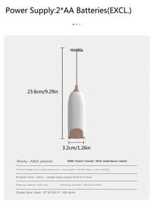家用電動奶泡器、自動手持奶泡機和帶支架的咖啡攪拌器 - 白色 - 查看 2