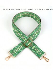 1pc Green Embroidered Bag Strap Adjustable And Detachable Suitable For Handbags Wallets Cross-Body Bags Fashionable Gift Decor Gift Accessories