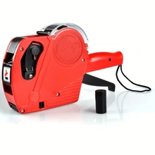 1 Set Mx-5500 8 Digits Price Tag Gun, With 5000 Sticker Labels And 1 Ink Refill, Labeling Tool Kit For Office, Retail Store, Groceries, Organize Labeling (Red) Back To School