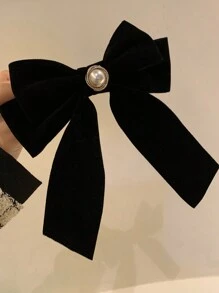 1 件女士黑玫瑰丝带蝴蝶结发夹爪，适合日常美发、服装搭配和配饰优雅、学校万圣节 - 彩色 - 查看 4