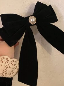 1 件女士黑玫瑰丝带蝴蝶结发夹爪，适合日常美发、服装搭配和配饰优雅、学校万圣节 - 彩色 - 查看 5