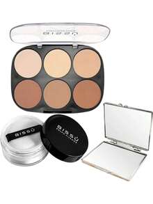 MTZ COSMETICS - KIT ROSTRO DEFINIDO - Bissú, Paleta De Contorneadores + Polvo Fijador + Espejo MTZ - 01 claro a medio - Ver 1