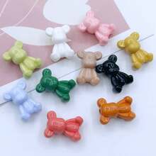 10 件带孔亚克力小熊形珠子，DIY 珠宝配件，适用于手链、项链、手机链 - 隨機混色 - 查看 4