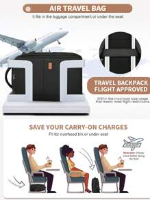 旅行背包女士短途商务旅行包大学生行李背包轻便大容量电脑背包通勤商务旅行电脑背包适合工作和学校使用节日商店圣诞节配件圣诞包行李旅行收纳袋旅行用品女士包男士礼物户外女士礼物 - 黑色 - 查看 7