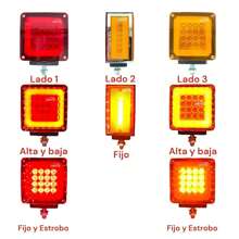 Bicolor Square Ceiling Light 35 Led Angel Eye Triple Sided Gel - Apricot - View 3