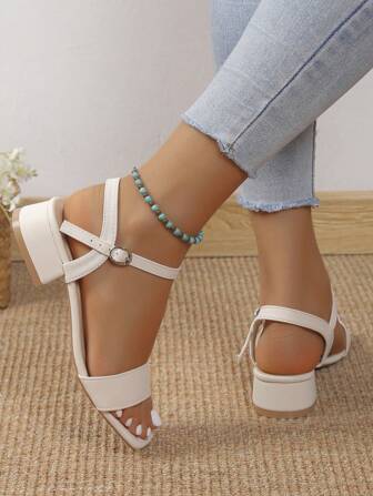 2-3英寸粗带高跟凉鞋，2025年夏季新品