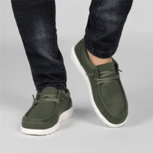 男式乐福鞋系带 Wally Sox Funk 鞋弹力防滑步行鞋舒适轻便万圣节礼物橄榄色