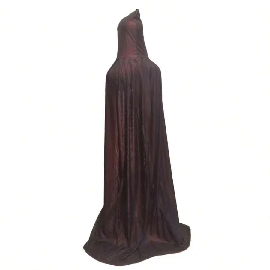 萬聖節角色扮演吸血鬼斗篷，雙面黑紅色斗篷帶兜帽作為死亡女巫服裝道具 - 黑色 - 查看 1