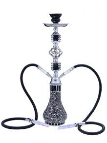 1 Set 21.65-inch High Modern Glass Hookah Shisha Complete Set With Smoking Accessories, Perfect For Daily Use, Party And Gifts - Black - View 1