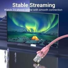 VENTION 6 类非屏蔽电缆 Cat 6 网络跳线 PVC 以太网电缆适用于 PC、笔记本电脑、路由器等 RJ45 设备 - 粉色 - 查看 4