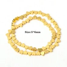 18k 镀金赤铁矿珠不对称圆形心形立方体圆珠隔珠适用于珠宝制作 DIY 手链项链 - 金色 - 查看 8