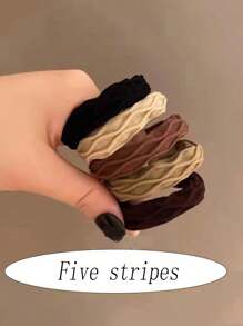 10个/套 女士简约多色发圈，加厚，无缝，弹性好，不伤发，森系风格发圈，马尾辫发圈，休闲蝴蝶结发绳，发圈，发饰，头饰 - 彩色 - 查看 4