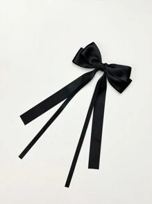 1pc Women's Weaved Black Ribbon Bow Hair Clip, Suitable For Daily Wear Cute Valentine's Day Valentines Claw Clips Hair Claws Hair Barrettes, School Stuff, Elegant, College, Black Bows, Winter Outfit For Women