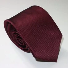 1200 Needles Classic Solid Color Men's Business Tie, Multicolor Macaron Striped Delicate Necktie Accessory - Burgundy - View 2