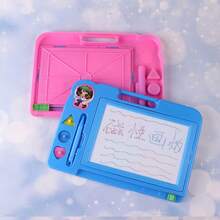 卡通設計帶印章兒童磁性畫板，隨機顏色，適用於辦公室、學校、繪畫、學生、標誌、文具、男孩、女孩、學校用品 - 彩色 - 查看 6