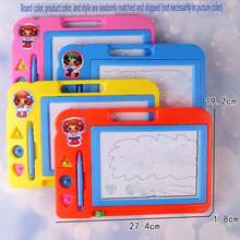 卡通設計帶印章兒童磁性畫板，隨機顏色，適用於辦公室、學校、繪畫、學生、標誌、文具、男孩、女孩、學校用品 - 彩色 - 查看 4