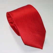 1200 Needle Unisex Bright Color Round Dots Striped Tie, Delicate Solid Color Low-key Accessory For Men's Gift - Red - View 2