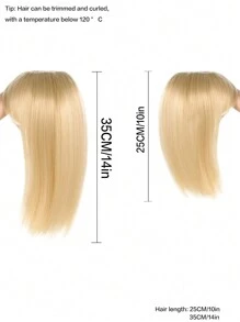 Hair Toppers for Women with Thinning Hair Hair Topper 12inch/14inch Clip in Hair Toppers Hair Topper with Bangs Wiglets Hair Topper for Daily Use golden Synthetic short hair - Gold - View 3