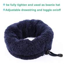 Sun Protective Anti UV Thick Puffy Fleece Fabric Outdoor Riding Neck Warmer With Adjustable Drawstring Design, Windproof And Warm, Soft And Skin-Friendly, Elastic, Suitable For Winter Cycling, Motorcycle Riding, Alpine Skiing, Hunting, Hiking