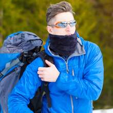 Sun Protective Anti UV Thick Puffy Fleece Fabric Outdoor Riding Neck Warmer With Adjustable Drawstring Design, Windproof And Warm, Soft And Skin-Friendly, Elastic, Suitable For Winter Cycling, Motorcycle Riding, Alpine Skiing, Hunting, Hiking