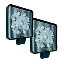 Pair Of 9 LED Auxiliary Square Or Round Two-Color Headlights, Fog - Mustard Yellow - View 4