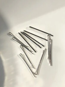 10 cái/bộ Phụ kiện tóc nữ Bạc phong cách cổ điển Kẹp tóc kim loại đơn giản thường ngày - Bạc - Xem 1