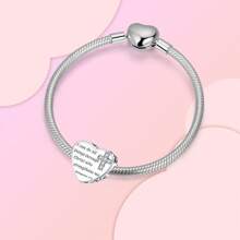 鍍銀吊飾愛情十字水鑽我可以做所有事情珠吊墜球適合手鍊 Diy 女士珠寶 - 銀色 - 查看 2