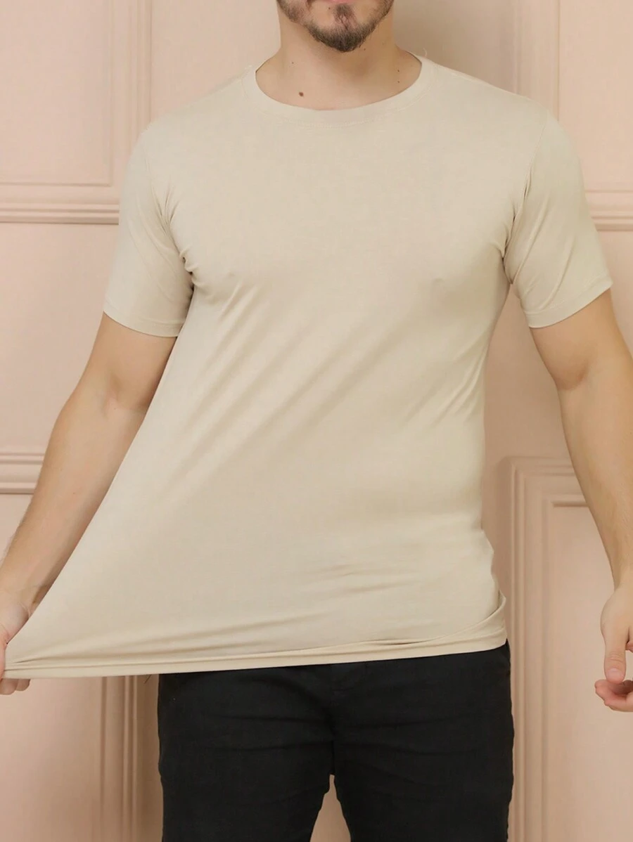 Men T-Shirts - 卡其色 - 查看 1