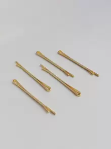 10件套女士金色复古风发饰，百搭简约金属鳄鱼夹，适用于侧分发型、刘海等各种发型，优雅休闲风，金色头饰，发夹，发卡，学生用品，发卡，发卡 - 金色 - 查看 7