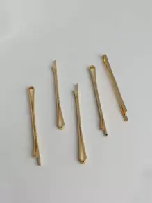 10件套女士金色复古风发饰，百搭简约金属鳄鱼夹，适用于侧分发型、刘海等各种发型，优雅休闲风，金色头饰，发夹，发卡，学生用品，发卡，发卡 - 金色 - 查看 4