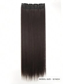 Black Brown 20" 24" 28" 32" 40" Synthetic Hair Extensions Hairpiece 5 Clips Long Straight Heat Resistant Hair Piece Natural  Hairstyle For Women